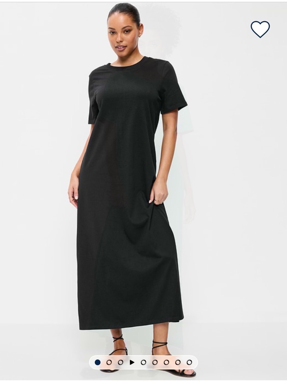 Old Navy Black Short-Sleeve Maxi T-Shirt Dress